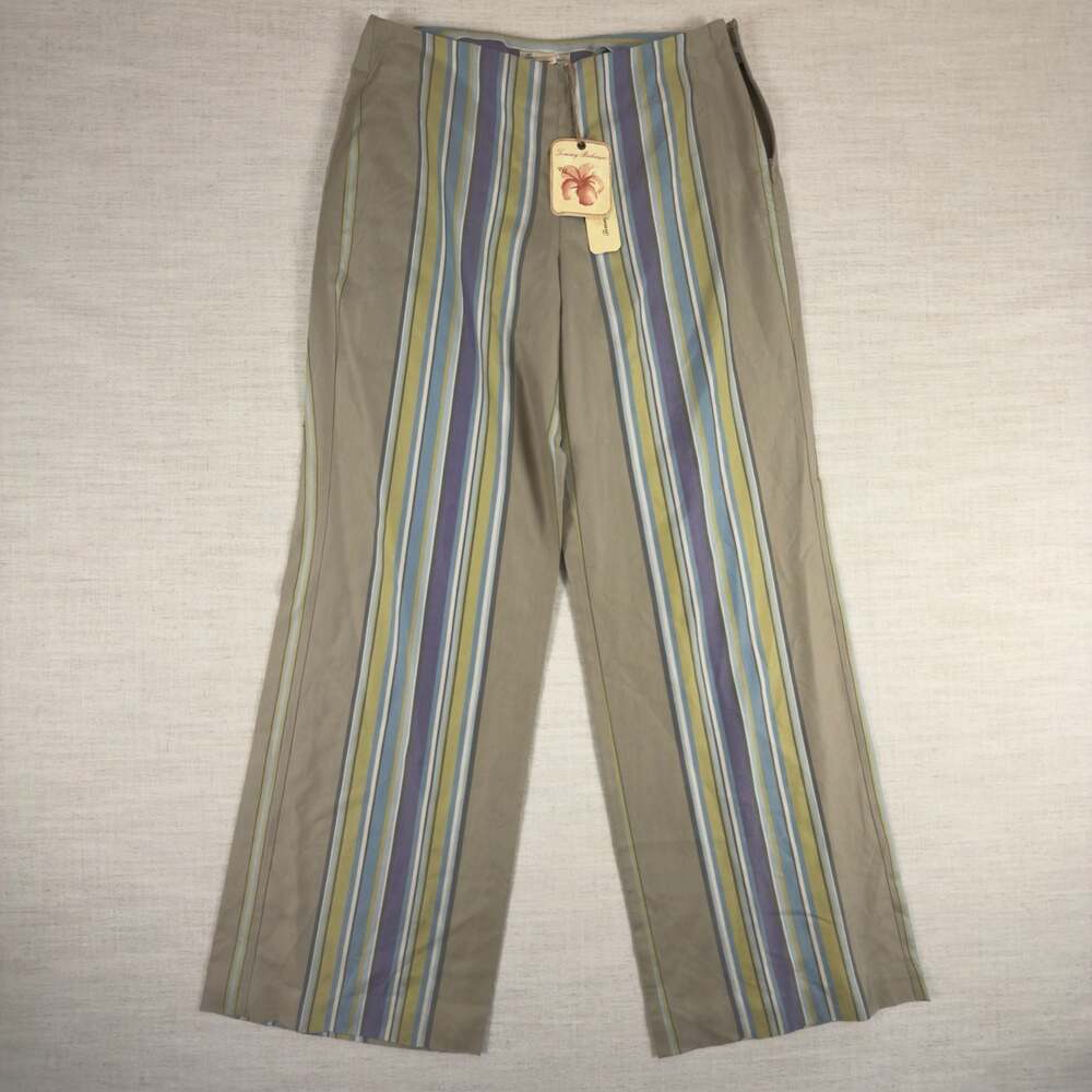 Tommy Bahama Women's Size 6 Striped 100% Silk Wide Leg Pants